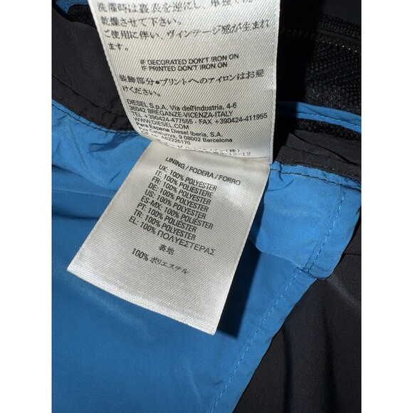 Diesel Black Nylon Moto Bomber Jacket Men’s L Full Zip Techwear Streetwear Soft - Picture 8 of 12